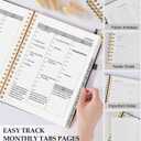 2026 Planner, Weekly and Monthly Calendar Planner from January 2026 - December 2026, 5.75" x 8.38" Hardcover Leather Hourly Appointment Book with Tabs, A5 Spiral Daily Planners for College School Work Home, Black