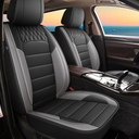 Seat Covers for Car Full Set Fit for Dodge Journey 2011-2020: 5 Seat Automotive Leather Seat Covers Faux Waterproof Seat Protectors,(Black&Grey)