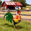 Large Metal Rooster Decor Garden Statue Chicken Yard Art Kitchen Outdoor Decoration Gifts for Women Mom