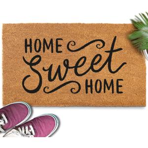 MAINEVENT Home Sweet Home Coir Doormat 30x17 Inch, Welcome Matt Outdoor w/Non-Slip PVC Backing, Outdoor Welcome Mat
