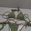 YAUASOPA Women 2PCS Shiny Diamond Bikini Set Tankini Sexy Bra Swimsuit Praty Bathing Suit (Small, Armygreen)