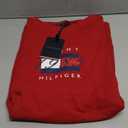 Tommy Hilfiger Mens Short Sleeve Cotton Graphic T-Shirts with Printed Linear Flag Logo Designs L