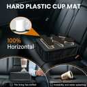 Car Cup Holder, Back Seat Cup Holder for Car, Truck Bed Organizer Boat Couch Bottle Holder Tray Expander Automotive Rear Seat Storage Accessories Pu Leather Fit for Coffee Drink Food