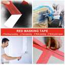 BOMEI PACK Red Painters Tape 2 inch Wide, 3 Rolls Red Masking Tape 2 inch x 60 Yards (180 Total Yards) Residue-Free Painting Tape for Labeling, DIY Crafting, Decoration and School Projects