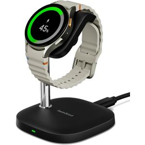 SwanScout Charger Stand for Samsung Galaxy Watch 8/8 Classic/Ultra (2025)/7/Ultra/FE/6/6 Classic/5/5 Pro/4/3/Active 2/Active, SwanScout 505S (Black)