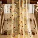 Embroidery Table Runner 9.8ft Floral Embroidered Lace Tulle Runner Colorful Flower Table Cover for Bridal Shower Birthday Party Wedding Arch Veil Restaurant Decoration (Pink, 28" x 120", 2 pc)
