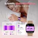 Smart Watch for Women, Answer/Make Call,1.85'' Ultra-Clear Screen Fitness Tracker with Heart Rate/Sleep/SpO2 Monitor,Smartwatch for iPhone/Samsung/Android,120+ Sport Modes,IP68 Waterproof with 2 Bands