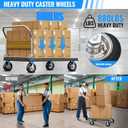 8 Inch Pneumatic Caster Wheels Set of 4 (2 Swivel/2 Rigid),Heavy Duty Casters,Tolerable 880 LBS,Rubber Knobby Tread for Workbench, Cart, Trolley,Wagon and Shelves