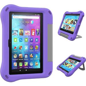 Tablet 8 inch Case for Kids- Auorld Lightweit Shockproof EVA Case Cover with Handle Stand for 2022 8 inch Tablet,Not for Samsung Tablet, Purple