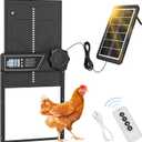 Automatic Chicken Coop Door Solar Powered, LCD Display Automatic Chicken Door with Timer, Aluminum Chicken Door with Remote Control