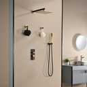 Shower Faucet Set Black and Brushed Titanium Gold 10'' Shower System
