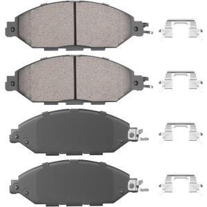 Front Ceramic Disc Brake Pads Set for Nissan Murano 2015-2020, Pathfinder 2013-2019, for INFINITI JX35 2013, QX60 2014-2023, 4PCS(With Hardware)