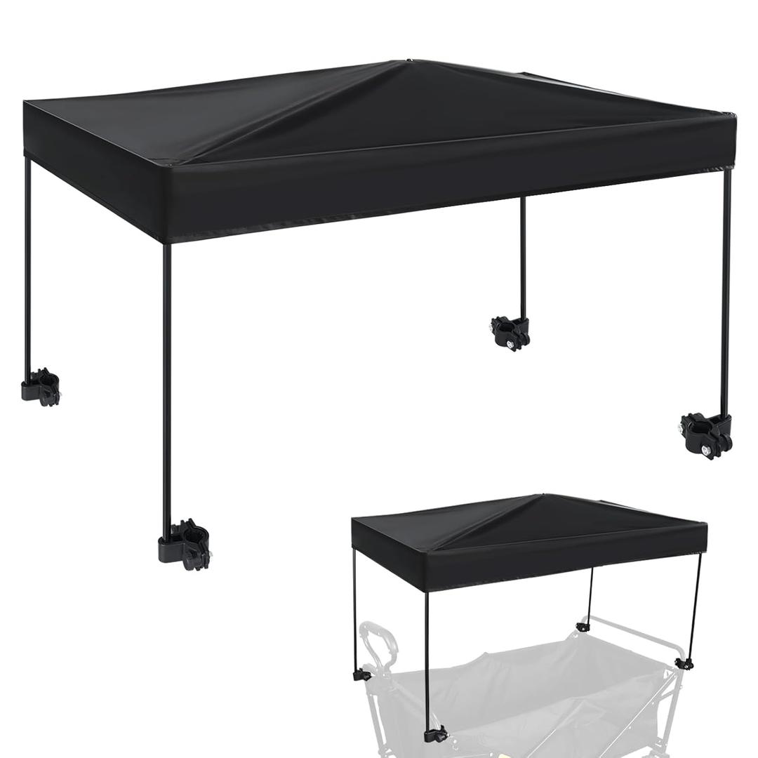 Universal model Wagon Canopy Cover Garden Push Awning Portable Outdoor Stroller Accessories Awning for Garden Wagon,Shopping,Camping (Suitable for Folded,Gathering Folded Wagon)19.7*35.4 inches