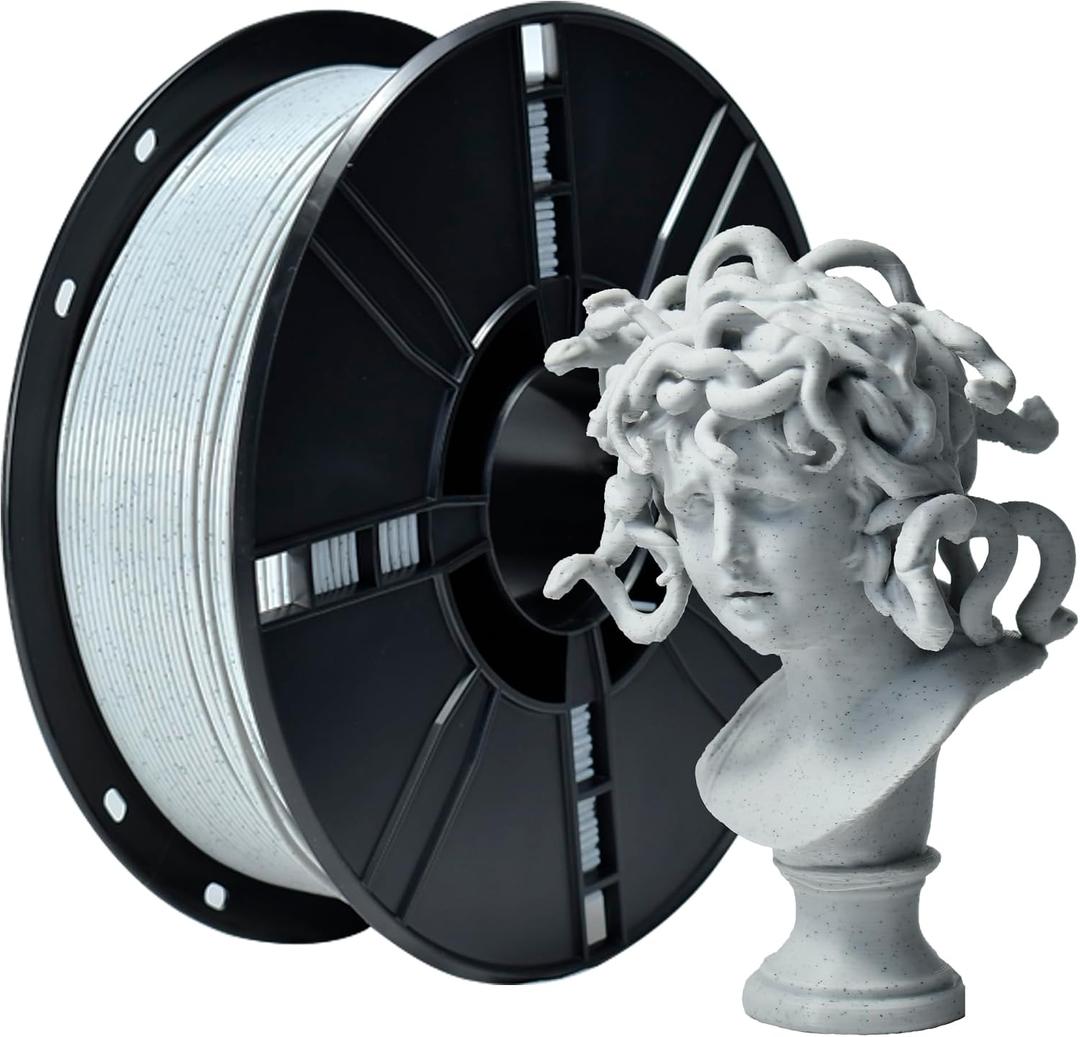 iBOSS Matte PLA Plus Filament 1.75mm Marble Gray, Matte PLA PRO 3D Printer Filament 1kg, 1.75+/-0.02mm PLA Filament Marble Fits for Most FDM 3D Printers.