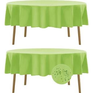 Fokitut 2 Pack Waterproof Round Tablecloth, 90 Inch, Stain Resistant and Wrinkle Polyester Table Cloth, Fabric Table Cover for Kitchen Dining, Wedding, Party, Holiday Dinner-Apple Green Fokitut 2 Pack Waterproof Round Tablecloth, 90 Inch, Stain Resistant and Wrinkle Polyester Table Cloth, Fabric Table Cover for Kitchen Dining, Wedding, Party, Holiday Dinner-Apple Green