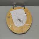 Angol Shiold ELONGATED Bamboo Wood Toilet Seat Soft Close Zinc Alloy Strong Hinges, Light, Easy to Install & Clean, Up to 400 lbs (Elongated 18.5", Natural Bamboo)