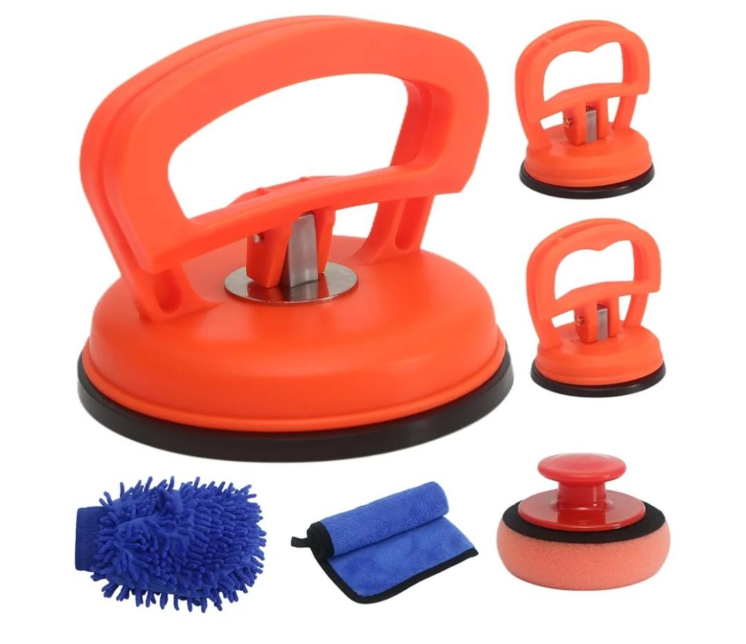 Dent Remover Tool for Car, Car Body Repair Dent Removal Tools, Orange Suction Cup Dent Puller, Hail Damage Repair Kit Dent Puller Tool