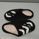 Cute Slippers for Women Halloween Fun Cute Holiday House Shoes Fluffy Warm Slipper Gifts for Adults, 7.5-8.5, Black-bat