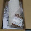 GO&SO Natural Linen Medium Drum Lamp Shades 13" Top x 13" Bottom x 10" High (Spider) Modern Beige Gray Lampshade for Table Lamps Bedside Lamps -Assembly Required - By GO&SO