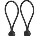 Magnetic Cable Ties – Reusable Silicone Magnetic Cord Organizers for Bundling, Fridge Clips, Book Markers & More – Assorted Colors for Efficient Cable Management (All Black, pack of 8