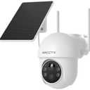 Solar Security Cameras Wireless Outdoor, 4MP 360° View Battery Powered Outdoor Camera, Night Vision with Spotlight, 2-Way Audio, PIR Motion Sensor, 2.4G/5G Dual Band WiFi, SD/Cloud Storage