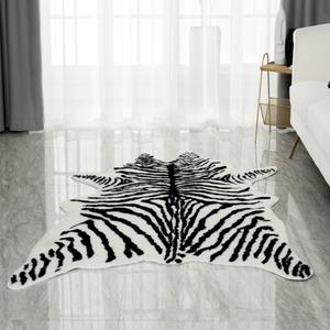 Zebra Print Rug Faux Skin Area Rug Cowhide Animal Western Decor Cute Carpet for Bedroom Living Room, 4.9x6.6 Feet (Zebra - 6.6x4.9 Ft) Zebra Print Rug Faux Skin Area Rug Cowhide Animal Western Decor Cute Carpet for Bedroom Living Room, 4.9x6.6 Feet (Zebra - 6.6x4.9 Ft)