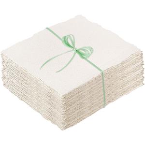 100 Sheets Deckled Edge Paper 8.5x11 inches, 160 GSM Handmade Paper, Rough/Textured Watercolor Paper for Wedding Invitations, Greeting Cards, Handmade Crafts