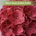 Artificial Hydrangea Flowers, 4PCS Real Touch Faux Hydrangea Stems, Latex Realistic Floral Arrangement for Home Decor, Wedding Table Centerpiece, Elegant Party Decoration, Red