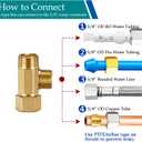 Water Line Adapter Splitter Tee Valve - Brass Dishwasher Toilet Supply Line Connector with 3/8 T Compression Fittings(3/8"-3/8"-3/8", 1 PCS)