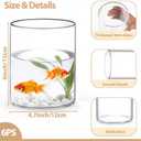 TBWIND 6Pcs Glass Cylinder Vases for Centerpieces, 6" x 4.7" Wide Mouth Flower Vase Hurricane Glass Candle Holders, Clear Vases Bulk with 2 Floral Tapes for Floating Candles Wedding Party Home Decor