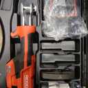 RIDGID 72553 Model RP 115 Mini Press Tool and Battery Kit with 1/2" to 3/4" ProPress Press Tool Jaws, 2V Li/Ion Battery, 12V Charger, and Carrying Case , Red