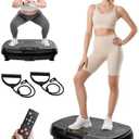 Damkee Vibration Plate Exercise Machine, Vibrating Equipment for Weight Loss and Lymphatic Drainage Massager, 3D Waver Exerciser for Fitness, Full Body Workout Shake Board with 120 speeds