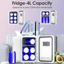 CUTIEWORLD Skincare Fridge - 4L Makeup Fridge for Refrigerating Makeup, Skincare and Food, Mini Fridge for Bedroom, Office and Car, Cooler and Warmer, Beverage Cooler, Pearly White