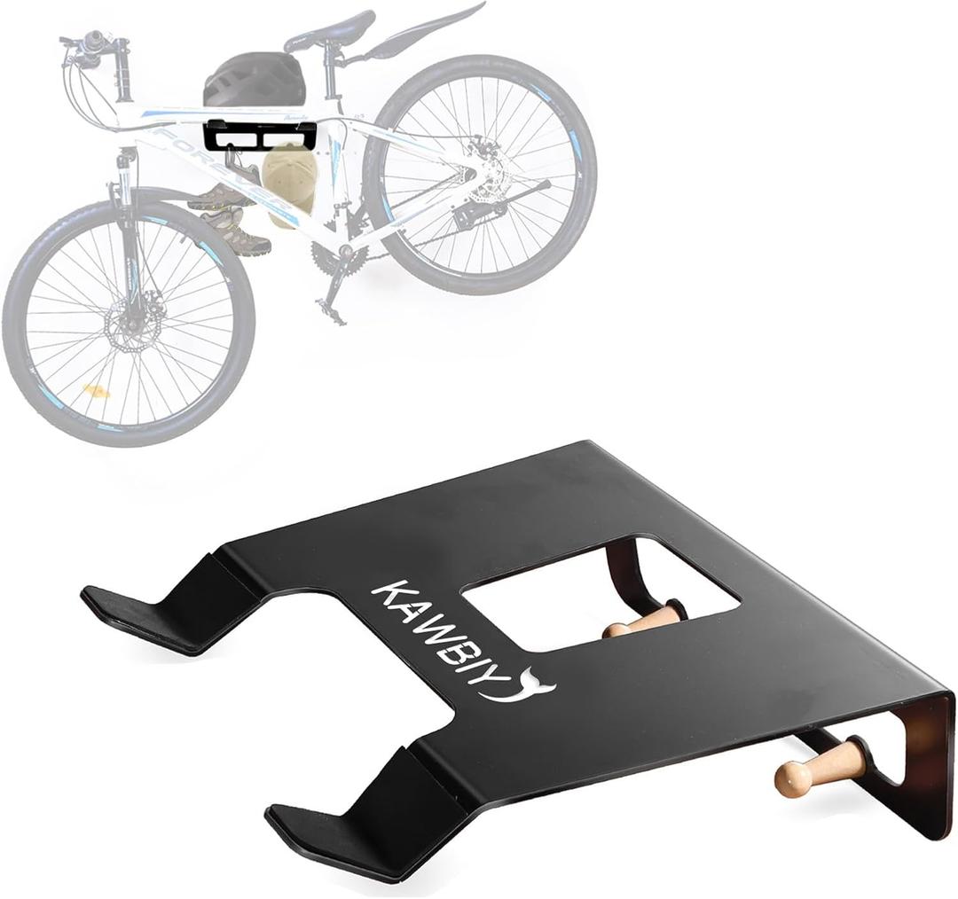 Bike Wall Mount With Shelf,Heavy-Duty Adjustable Bike Hanger,Multifunctional Wall Mount,Hold Up To 66lbs for Storage of Road,Hybrid Bikes in Garage, Home, Father Husband Birthday Gifts(Black)