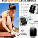 Smart Watch for Women(3 Bands), Smartwatch Fitness Tracker with Bluetooth Calls & AI Voice Control, 1.85 HD Screen, Heart Rate/SpO2 Monitor, Sleep Tracker, Compatible with Android iOS (Silver)