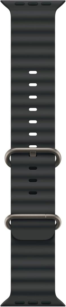 Apple Watch Band - Ocean Band (49mm) - Black with Natural Titanium Finish - Regular