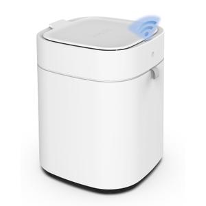 Automatic Bathroom Trash Cans Touchless, 3.5 Gallon Self-Sealing and Self-Changing Smart Trash Can, Rechargeable Motion Sensor Trash Bin with Lid for Bathroom Office Bedroom Kitchen White (White(with 1 Refill Rings))