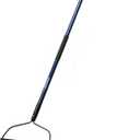 WIKER 14 Tine Metal Garden Rake 57 Inch Heavy Duty Lawn and Soil Leveling Rake with Fiberglass Handle Anti Rust Coating for Gardening Mulch Gravel and Leaf Cleanup