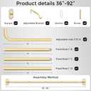 Curtain Rods 36-88 Inch, Gold Wrap Around Blackout Curtain Rods for Windows, 1 Inch Adjustable Heavy Duty Room Darkening Window Treatment Rod for Bedroom, Living Room, Sliding Door