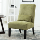 Roundhill Furniture Pisano Spring Green Fabric Armless Contemporary Accent Chair with Kidney Pillow