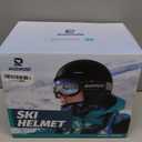 Ski Helmet and Goggles Set, Snowboard Helmet Goggles for Men Women & Youth, Shockproof Snow Helmet Anti Fog OTG Snow Goggles for Skiing Snowboarding (Medium, Egg White)