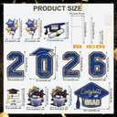 Large 11 PCS Graduation Yard Signs, Class of 2026 Congrats Grad Outdoor Lawn Yard Sign with Stakes, Graduate Yard Decorations for College High School Party, Blue and Gold