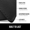 GORILLA GRIP Honeycomb Cat Litter Box Mat, Two Layer Trapping Waste Mats, Soft On Paws, Litter Box Supplies and Essentials for Indoor Cats, Traps Excess, Water Resistant for Floors, 30x24 Black