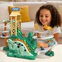 JUKUDAHU Dinosaur Climbing Slide Stair Toy for Toddlers Aged 3 4 5 6 7 8 - Racing Track Game Set, Sliding Car Toy, Dinosaur Themed with Light and Music, Birthday Dinosaur Gifts for Boys Girls Kids