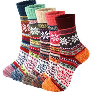 Trifabricy Wool Socks - Vintage Winter Warm Wool Socks for Women, Soft Cozy Thick Knit Boots Sock Gifts for Women Men (01 Classic Nbj, 5-9)