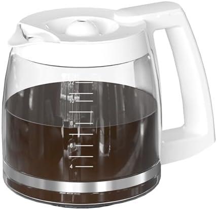 12-Cup Coffee Pot Replacement Compatible with Cuisinart Coffee Maker Models SS-12, SS-15, SS-16, DCC-1100BK, DCC-1200, DCC-2650, CHW-12P1, DGB-400, DGB-550BK, DGB-550BK1, DGB-625BC and DGB-700BC White