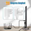 AGVEE 12ft TV Power Cord, 90 Degree Angled L-Shaped UL Listed 2-Prong AC Power Cable IEC C7 C8 Compatible with Samsung LG Sony Insignia Apple TV LCD LED, Vizio Roku JBL Partybox, White