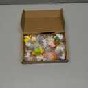 60Pcs Easter Luminous Mini Resin Figurines Miniature Figurines Tiny Small Easter Glow in The Dark Little Bunnies Chicken for Dollhouse Eggs Fillers Landscape Micro Garden Decoration Party Favors