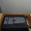 LOVEVOOK Business Softside Checked Luggage with 15.6/17.3 Inch Laptop Compartment, 24 Inch Checked Suitcase with Spinner Wheels Large Capacity Luggage with TSA Lock for Business Trip Travel Grey&Black