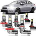 for Subaru WRX 2015-2020 Fog Lights Bulbs Combo, 6pcs Super Bright White High Low Multi Beam and Fog Lights Blubs Package, 1:1 Size as Stock Bulbs, Plug and Play